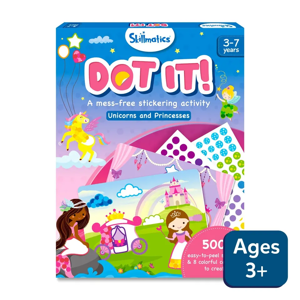 Skillmatics Dot it Unicorns & Princesses sticker art 8 quadri