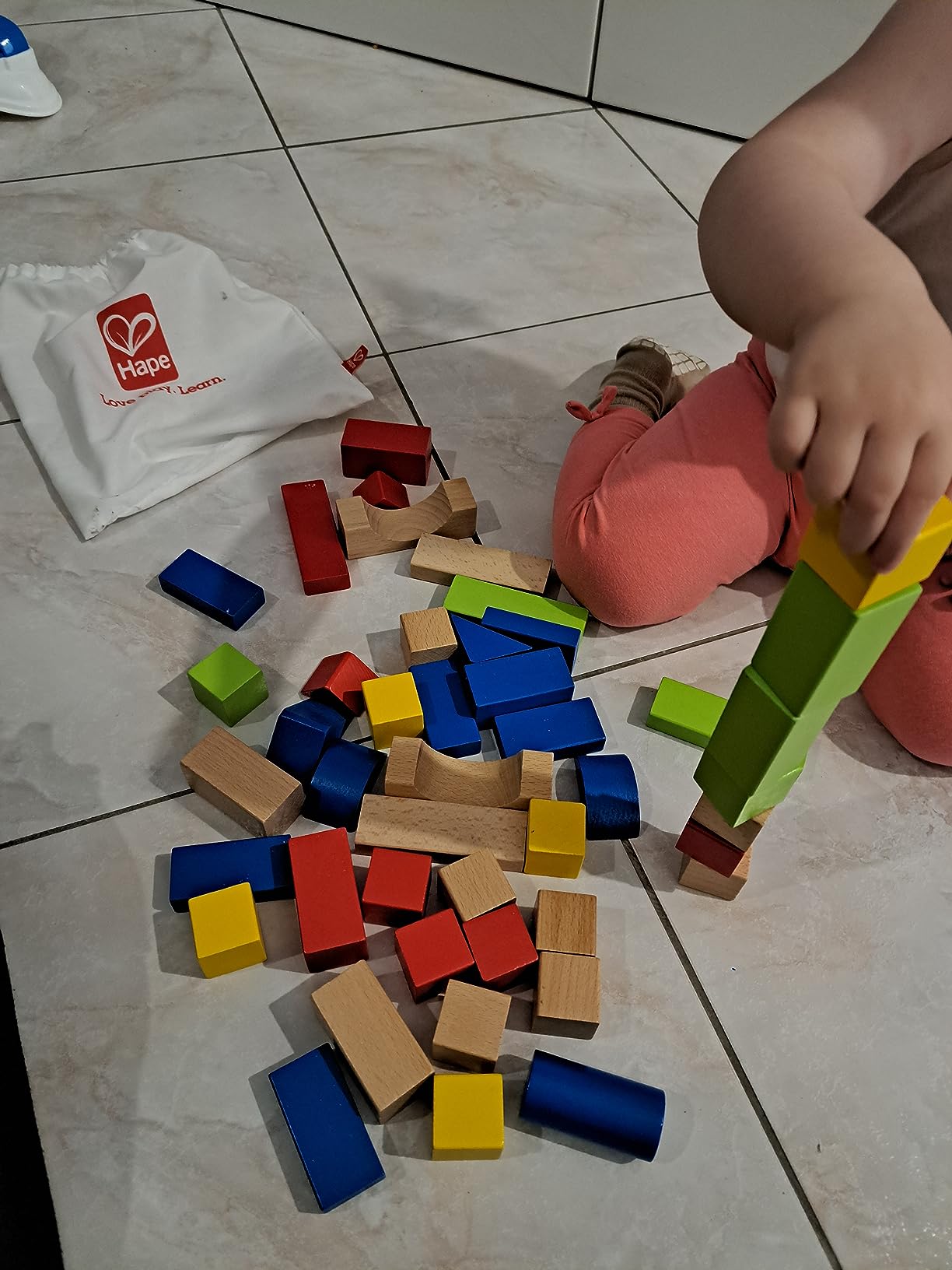 Hape Blocchi Acero mattoncini legno 50 pezzi colori