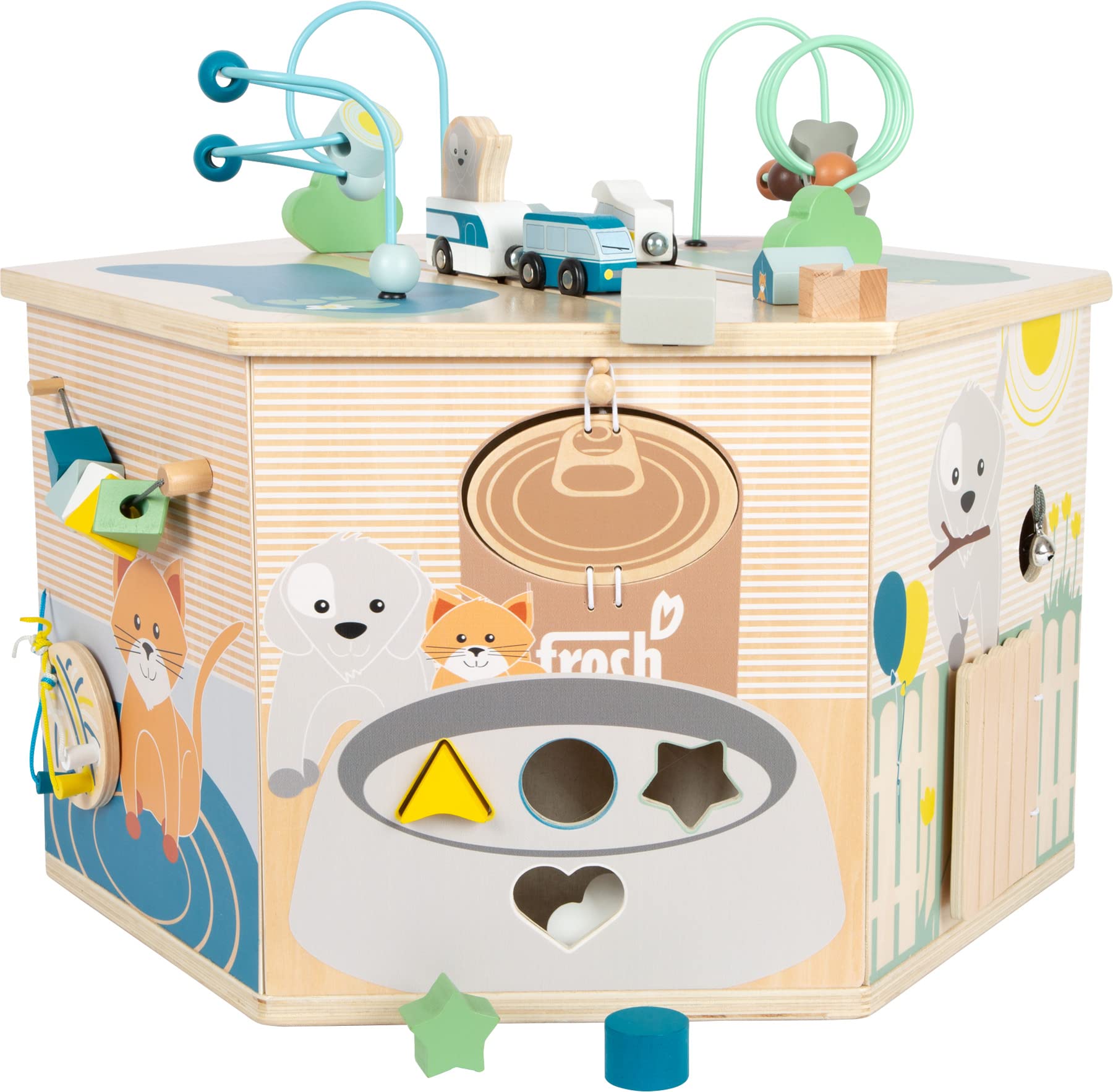 small foot 10605 Dado motricità cubo legno corsa biglie 5 lati