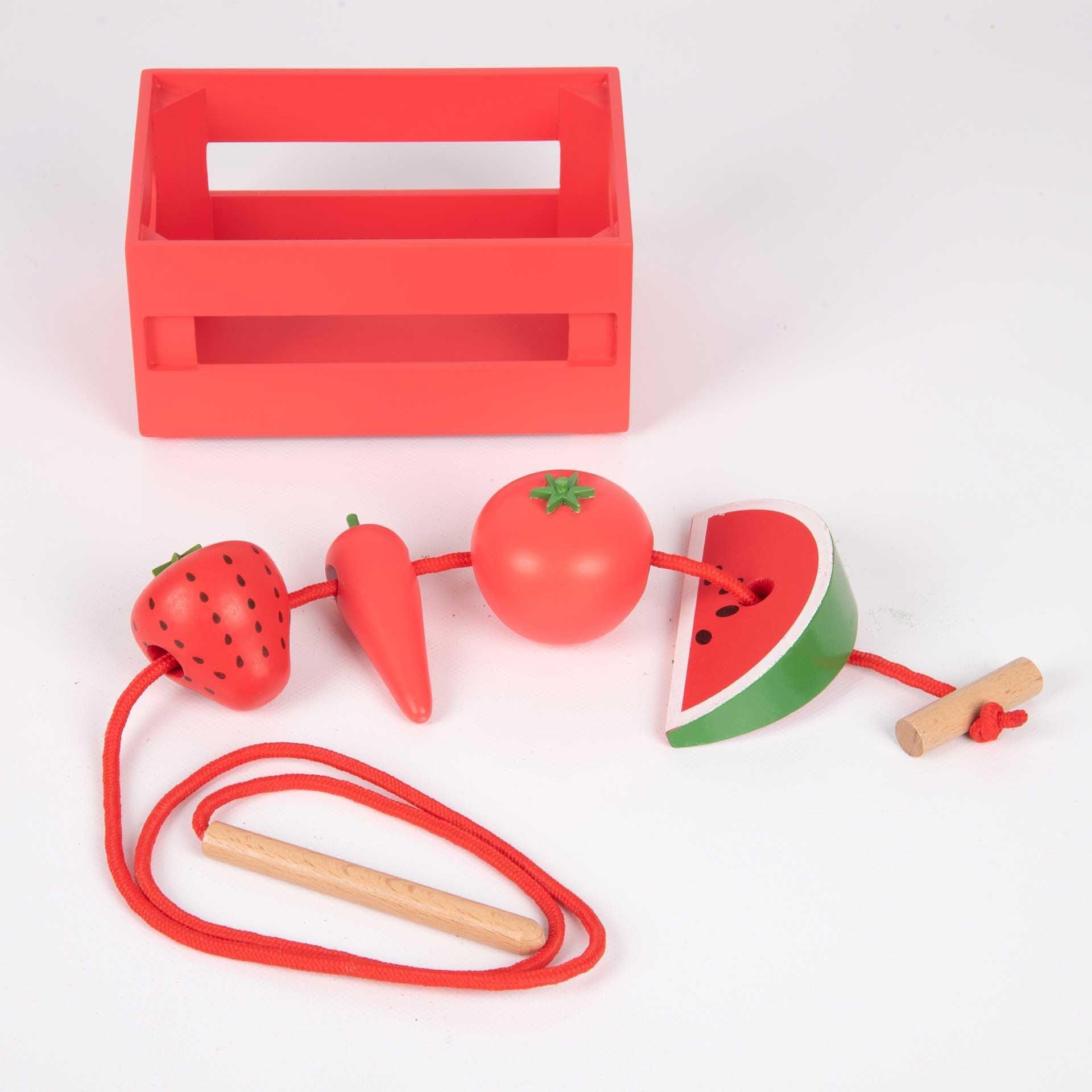 Tickit Wooden Sorting cassette frutta verdura 28 pezzi filo