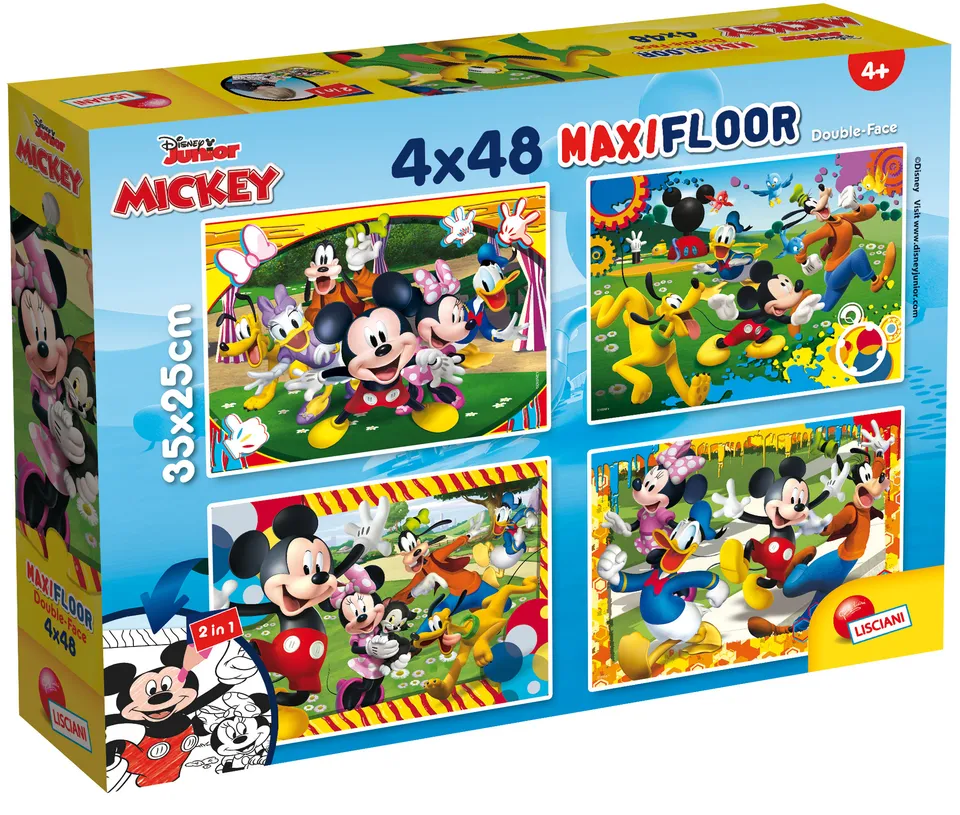 Lisciani Disney Maxifloor 4x48 Mickey maxipuzzle bifacciale