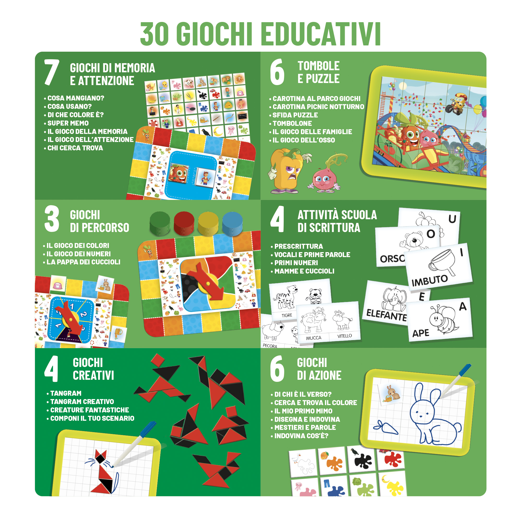 Lisciani Carotina Tavolino 30 Giochi gioco educativo scrivi e cancella