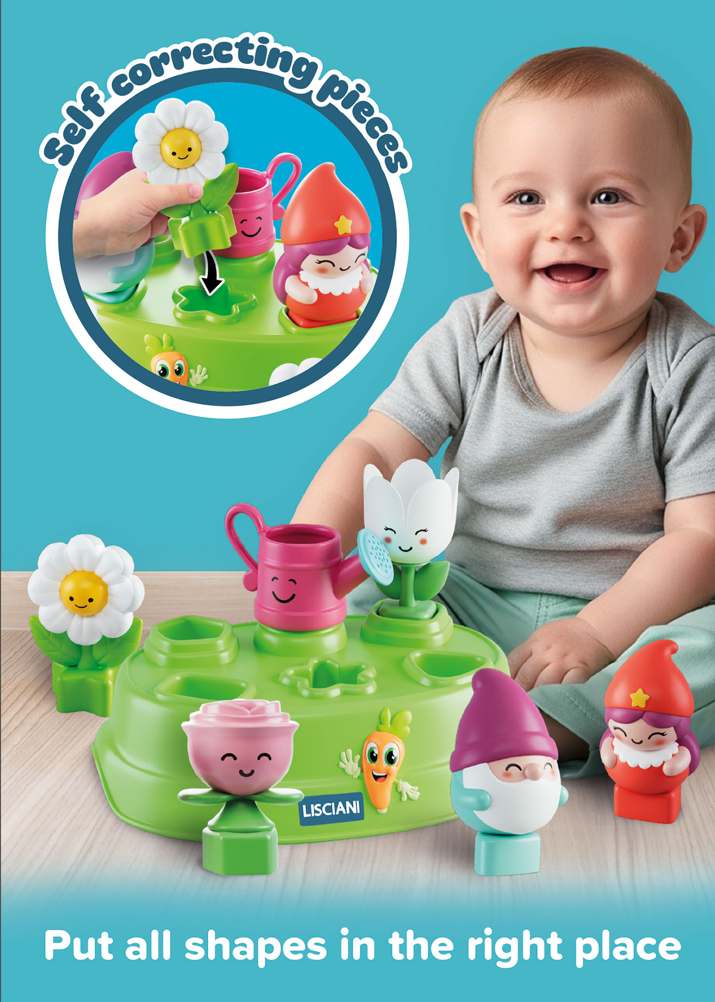 Lisciani Carotina Happy Logic Gnomi Fiori gioco incastri
