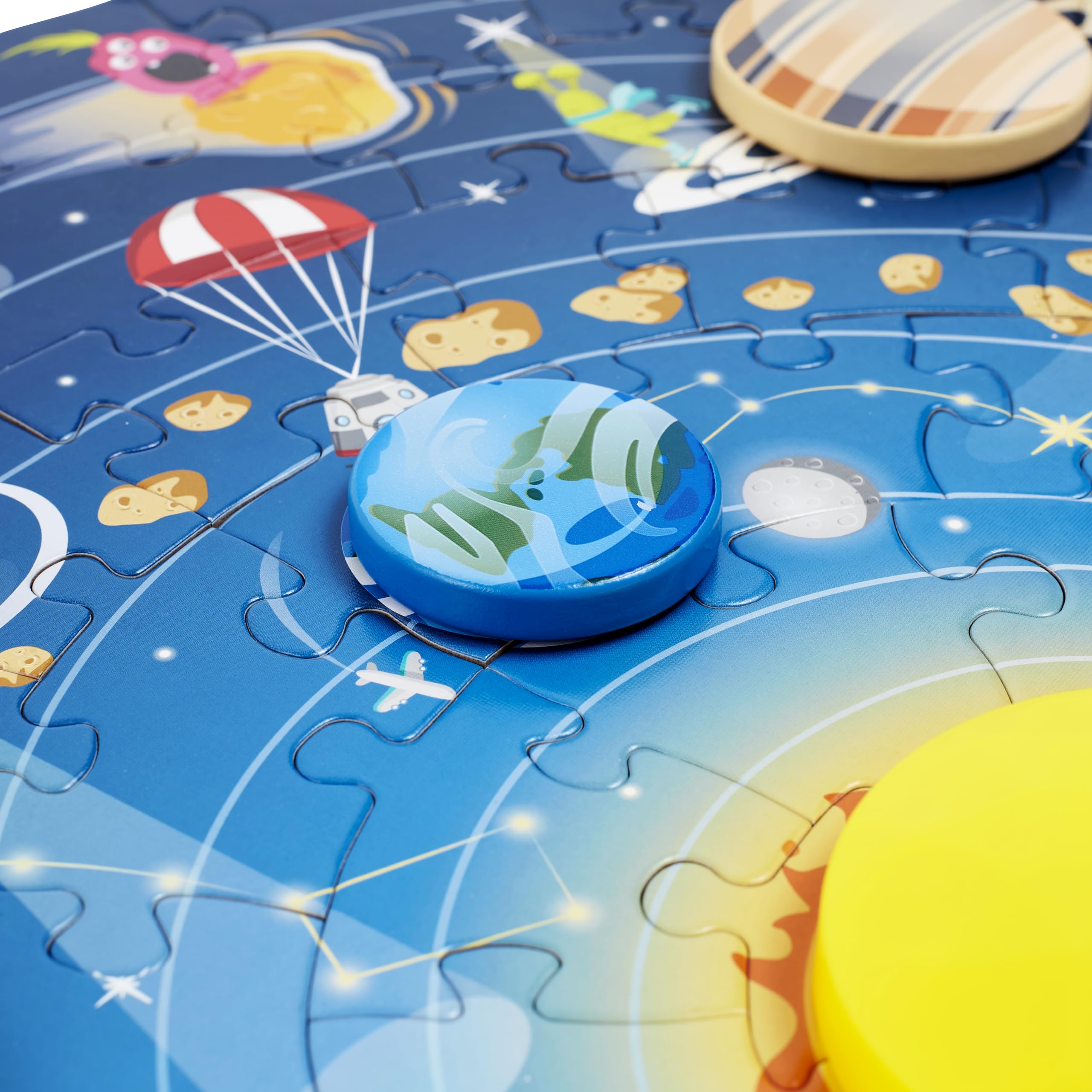 Hape Sistema Solare con Led puzzle legno rotondo 5 anni
