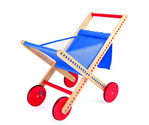 smallfoot 10428 carrello spesa pieghevole legno blu