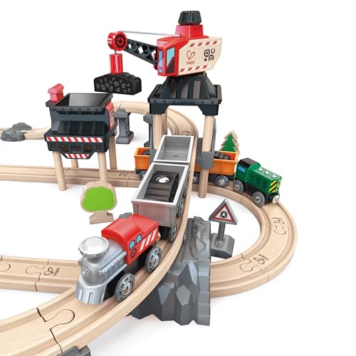 Hape Pista miniera con gru magnetica trenino legno dai 3 anni