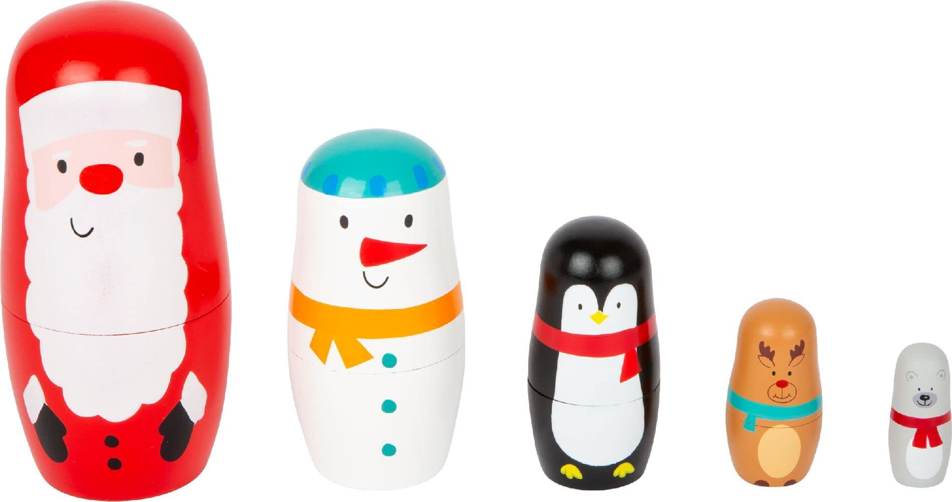 smallfoot 11771 Matrioska Natale in Legno 5 Pezzi
