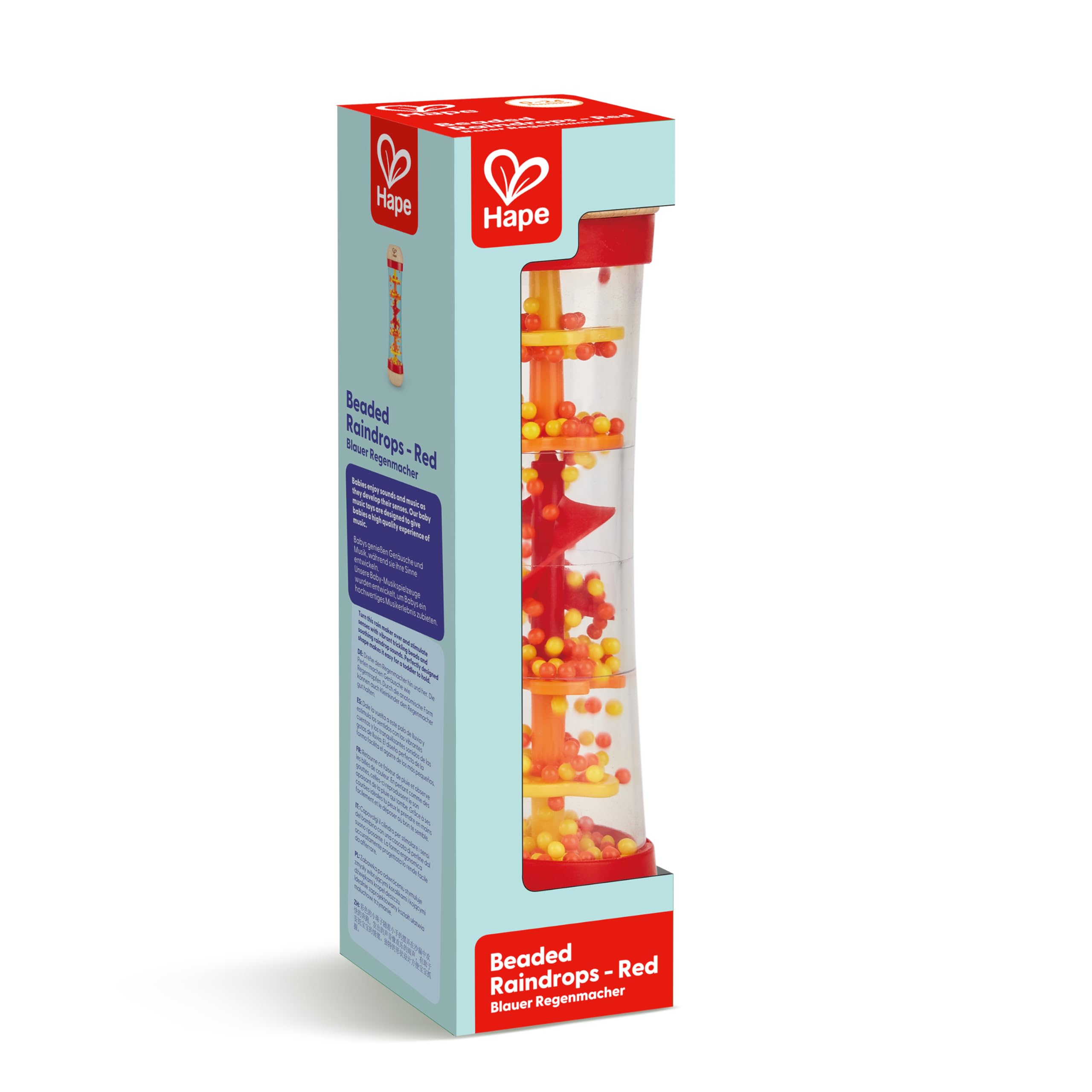 Hape Cascata di Perline bastone della pioggia rosso in legno