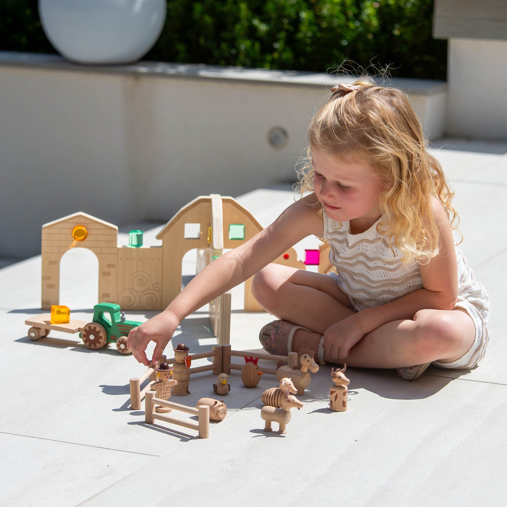 Tickit Wooden Farm Set fattoria in legno 15 pezzi da 3 anni