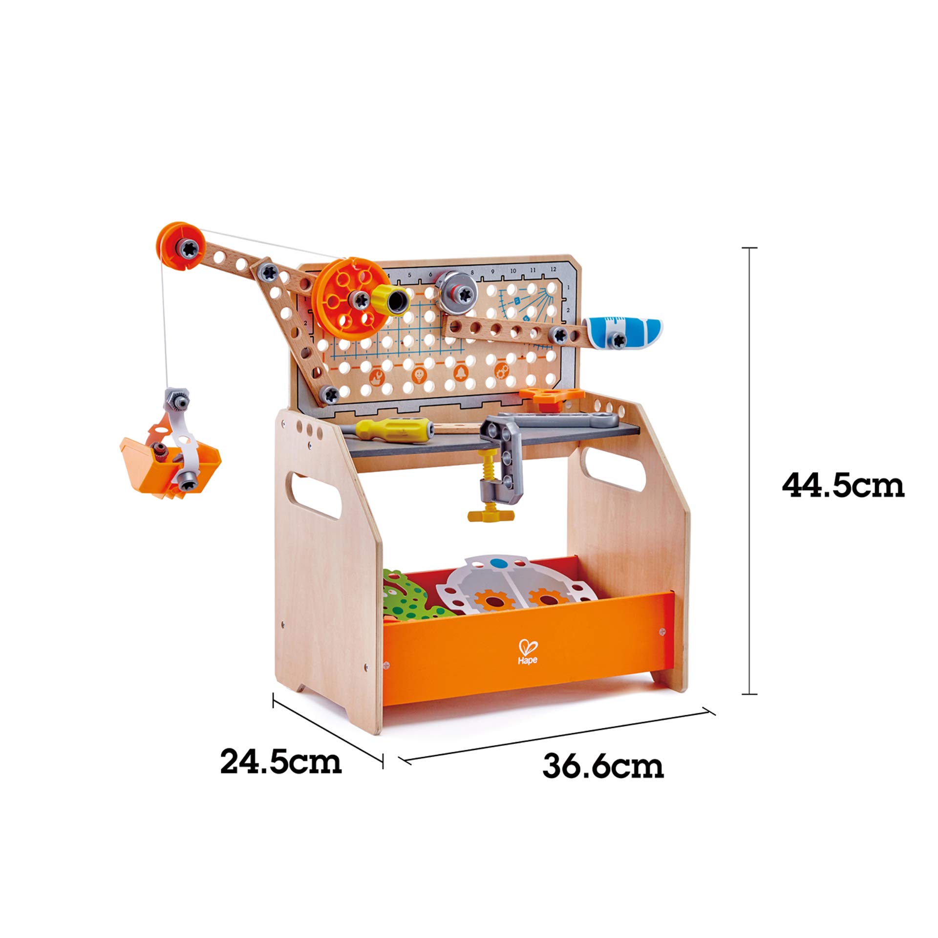 Hape Junior Inventor banco lavoro legno Medium 58 pezzi