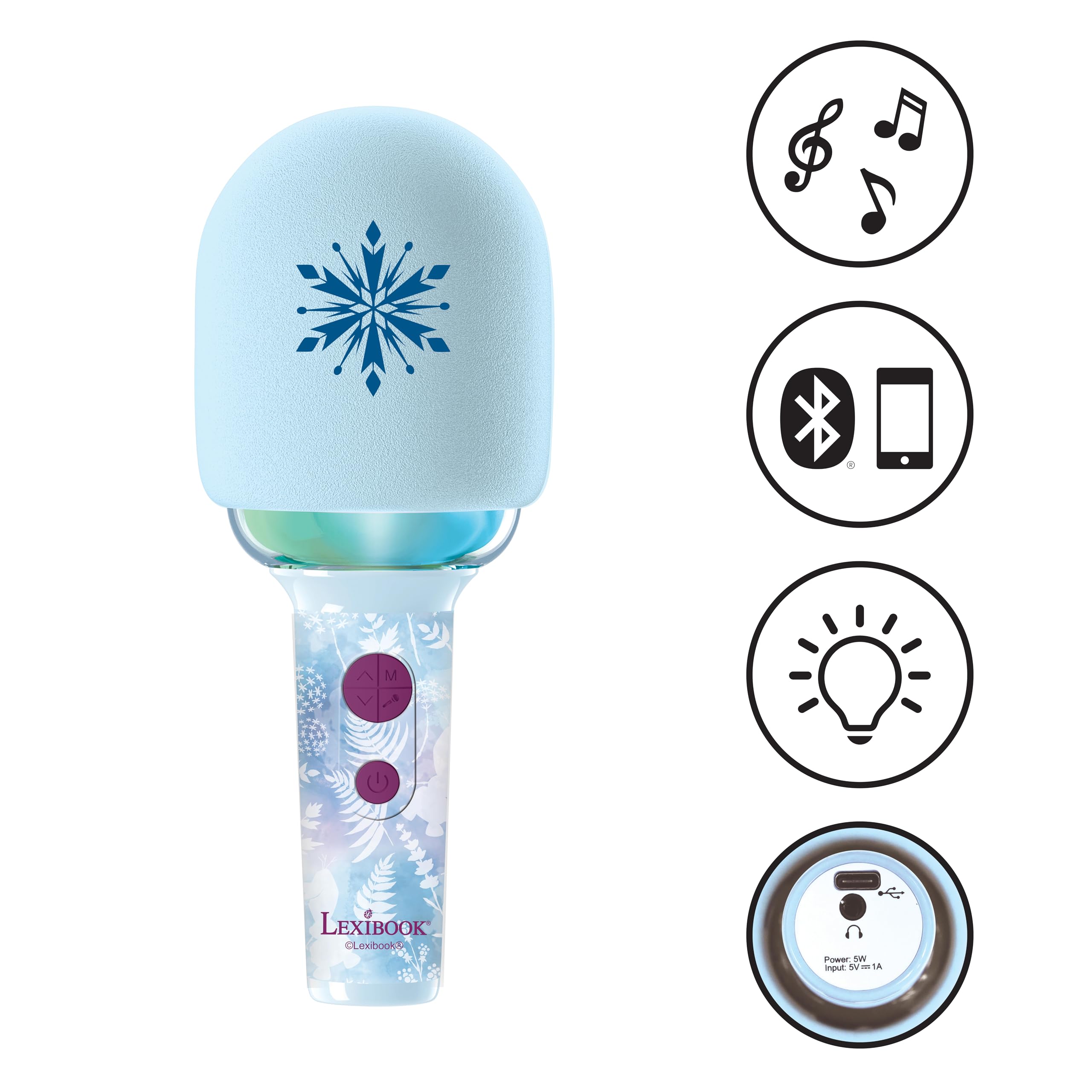 Lexibook Frozen MIC280FZ microfono senza fili blu con luci