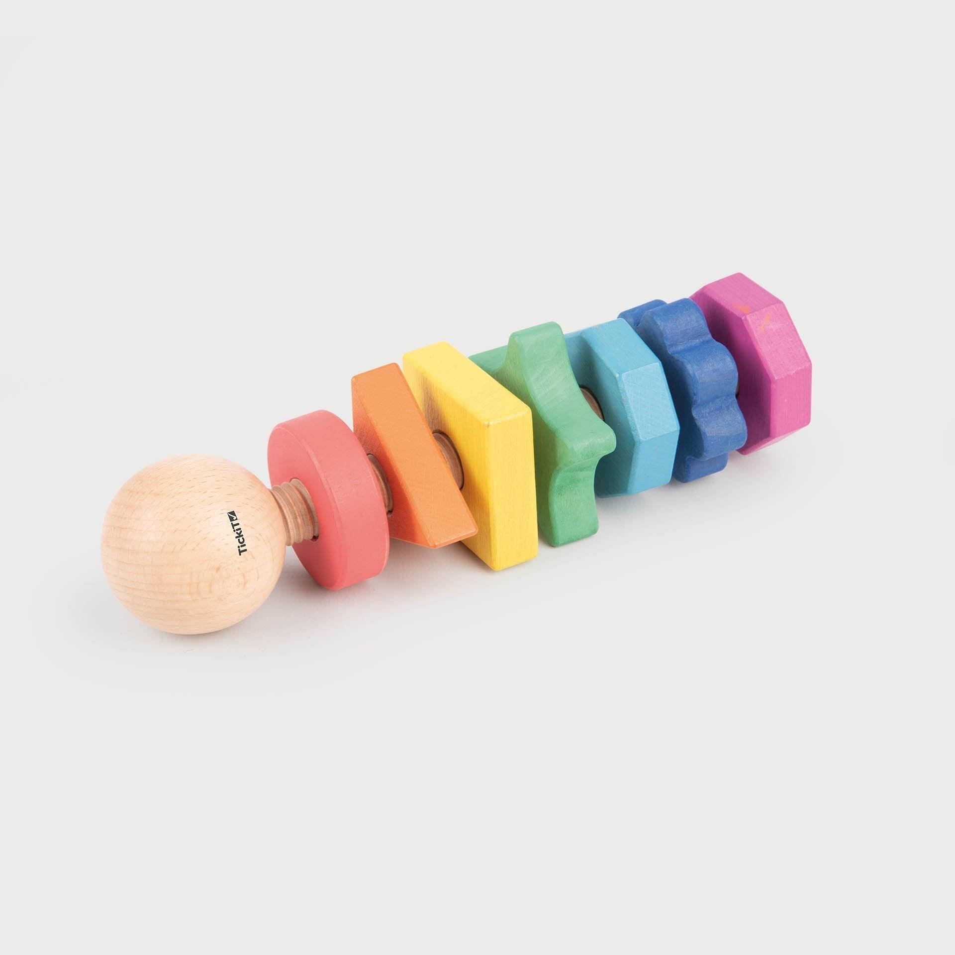 Tickit Rainbow Shape Twister Gioco Legno da Avvitare 7 Forme