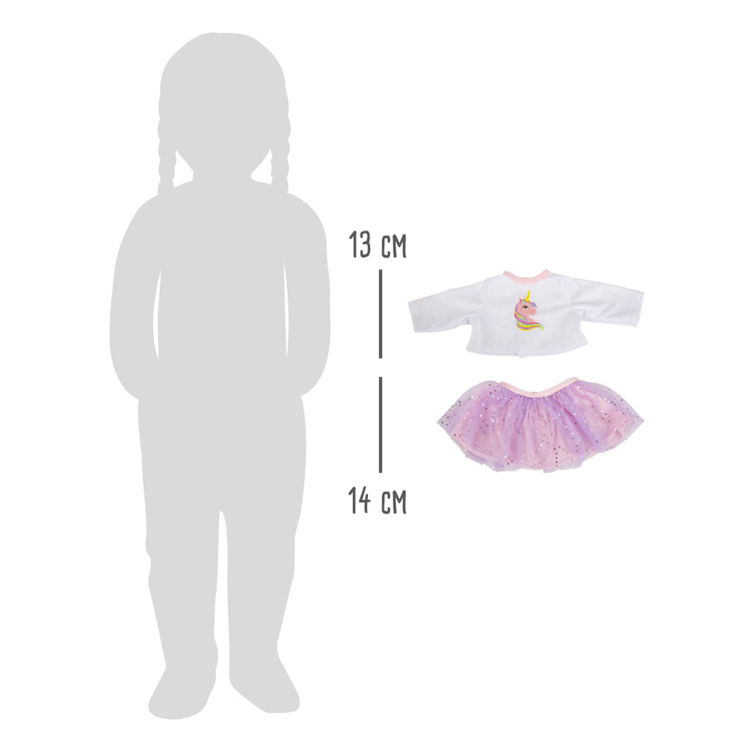 smallfoot 11780 vestiti bambole unicorno gonna tulle 35-42 cm