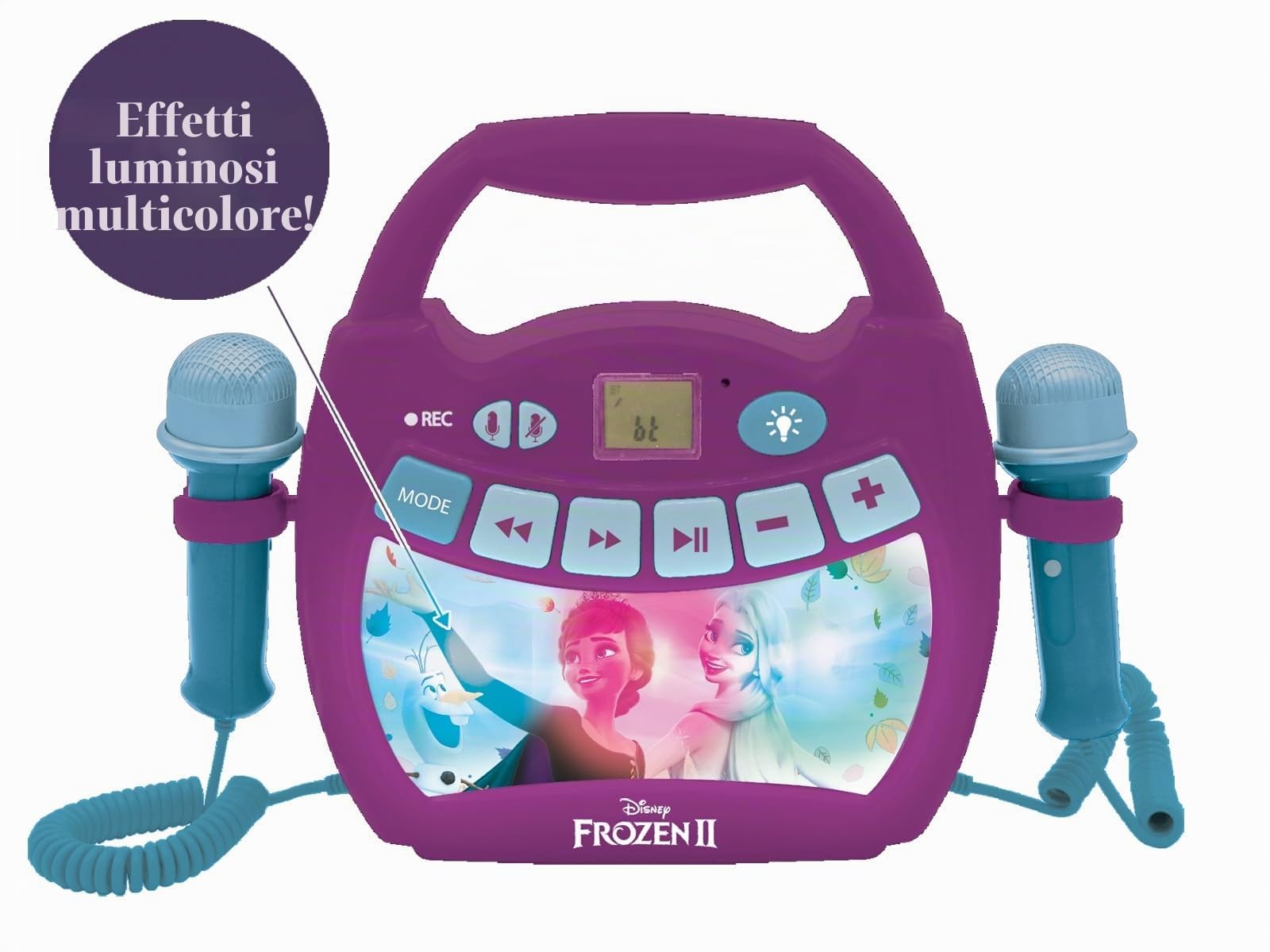 Lexibook Frozen MP320FZZLXB lettore karaoke viola 2 microfoni