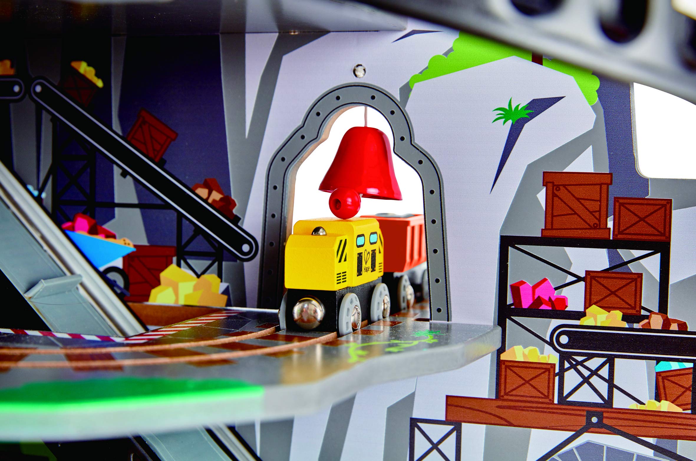 Hape Mega Miniera Montana pista trenino legno 32 pezzi