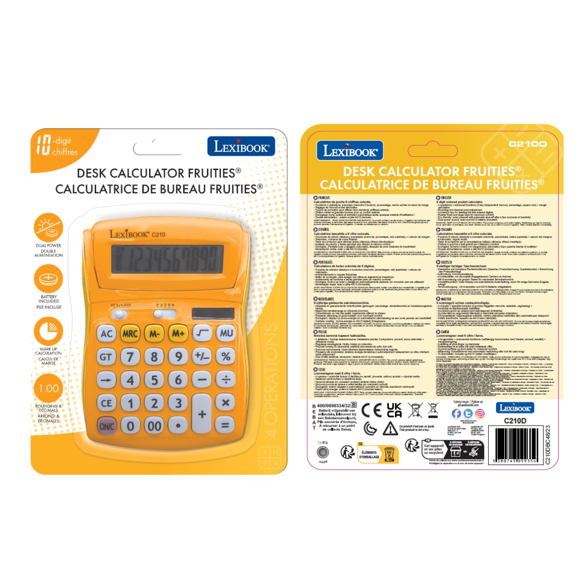 Lexibook Fruities C210D calcolatrice tavolo gialla 10 cifre