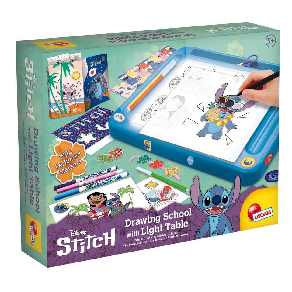 Lisciani Stitch Drawing School tavolo luminoso kit disegno A4