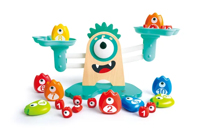 Hape Bilancia Matematica Mostri Gioco in Legno 20 Pezzi