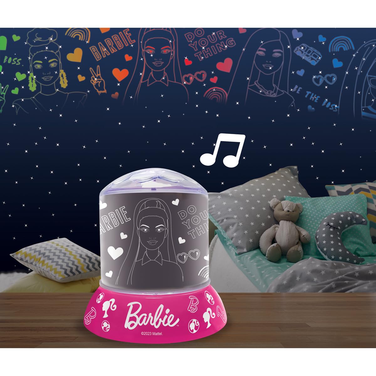Lexibook Barbie NLJ035BB lampada proiezione rosa ricaricabile