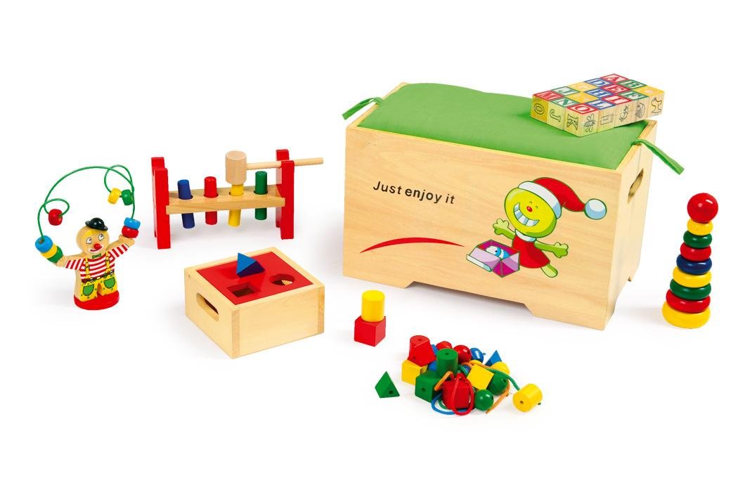 smallfoot Baule dei Giochi set giochi legno 6 pezzi da 3 anni