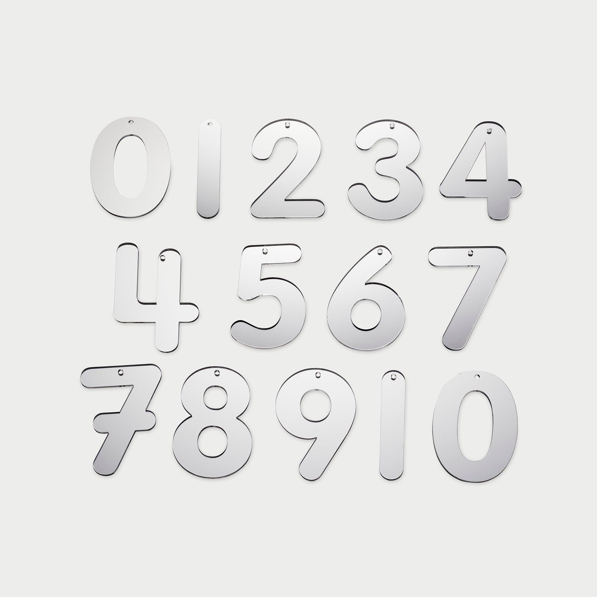 Tickit Mirror Numbers numeri specchio acrilico 14 pezzi