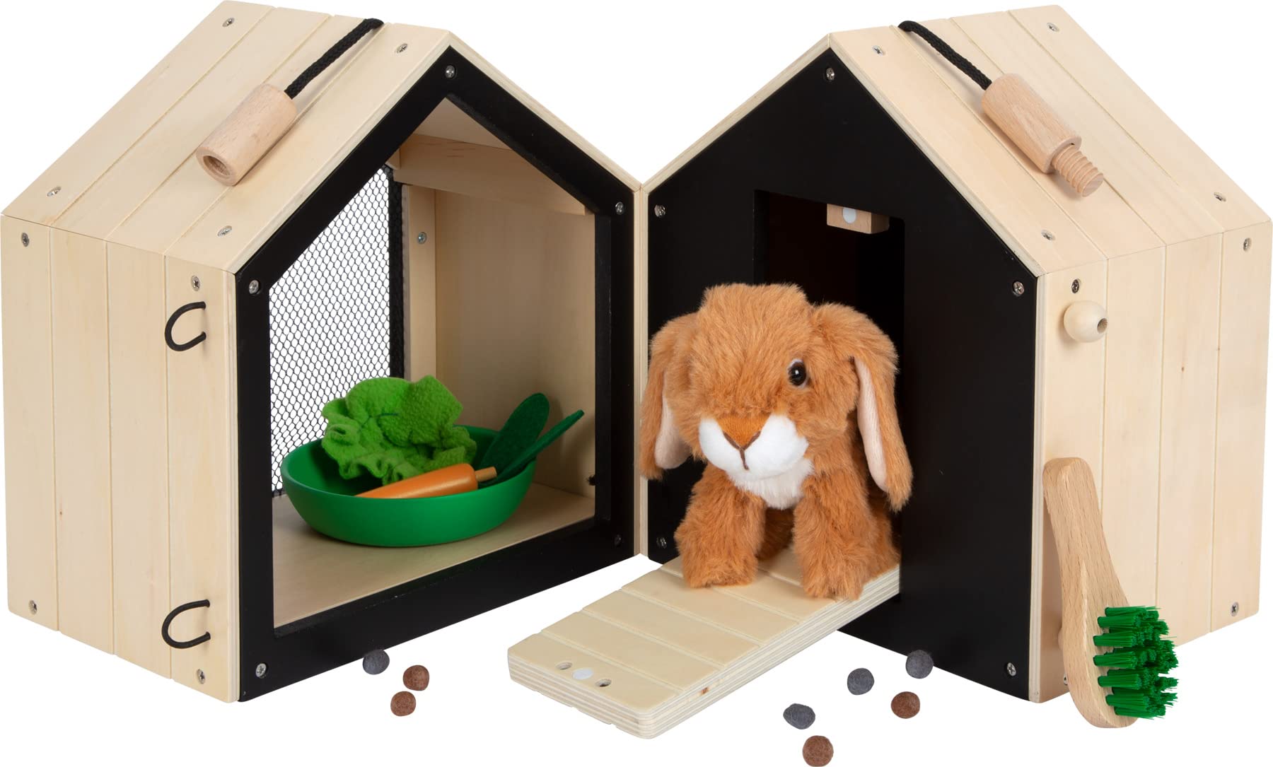 smallfoot Conigliera conigliera giocattolo legno con peluche