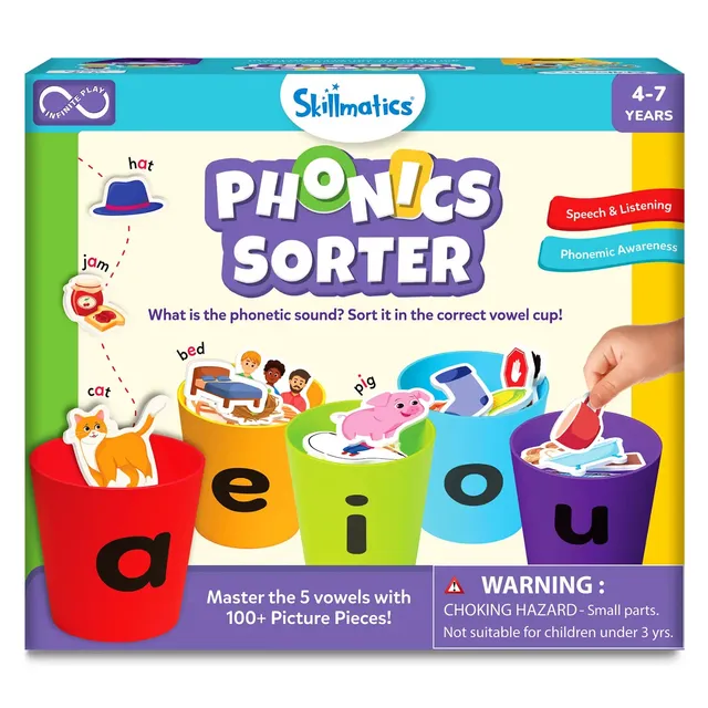 Skillmatics Phonics Sorter gioco vocali inglesi 4-7 anni