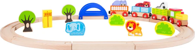 smallfoot 10504 trenino in legno zoo con animali