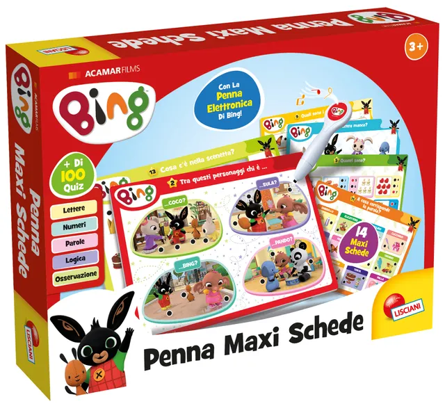 Lisciani Bing Penna Maxi Schede gioco quiz 14 schede elettronica