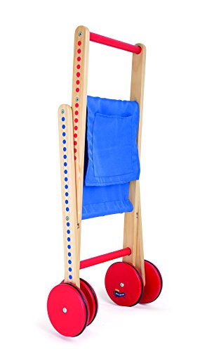smallfoot 10428 carrello spesa pieghevole legno blu