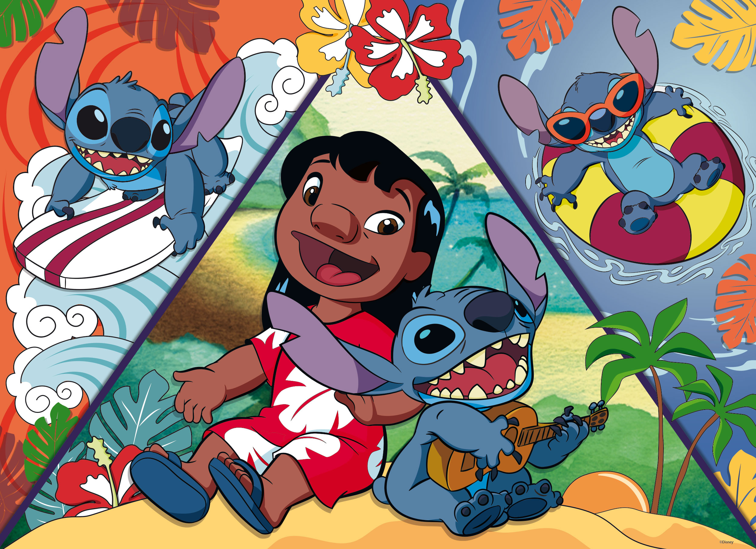 Lisciani Disney MaxiFloor 150 Lilo & Stitch puzzle bambini