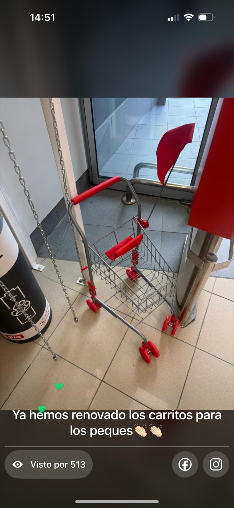 smallfoot Carrello spesa giocattolo metallo argento 60 cm