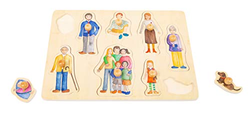 smallfoot 11501 puzzle famiglia legno 9 pezzi pomelli