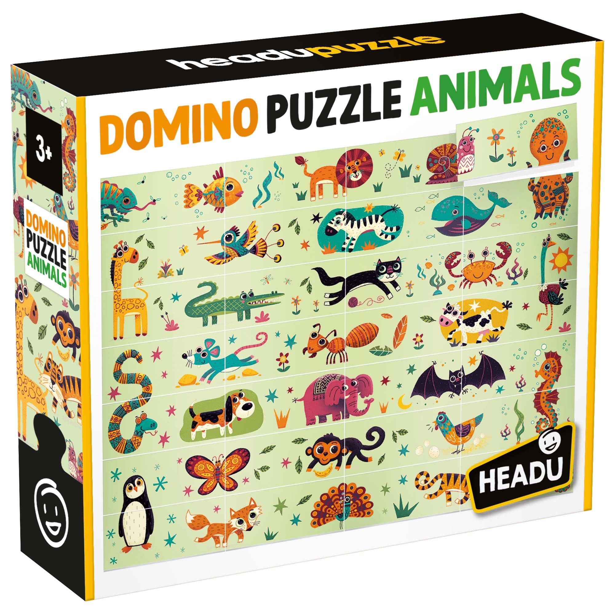 Headu Domino Puzzle Animals puzzle 28 pezzi 3+ anni