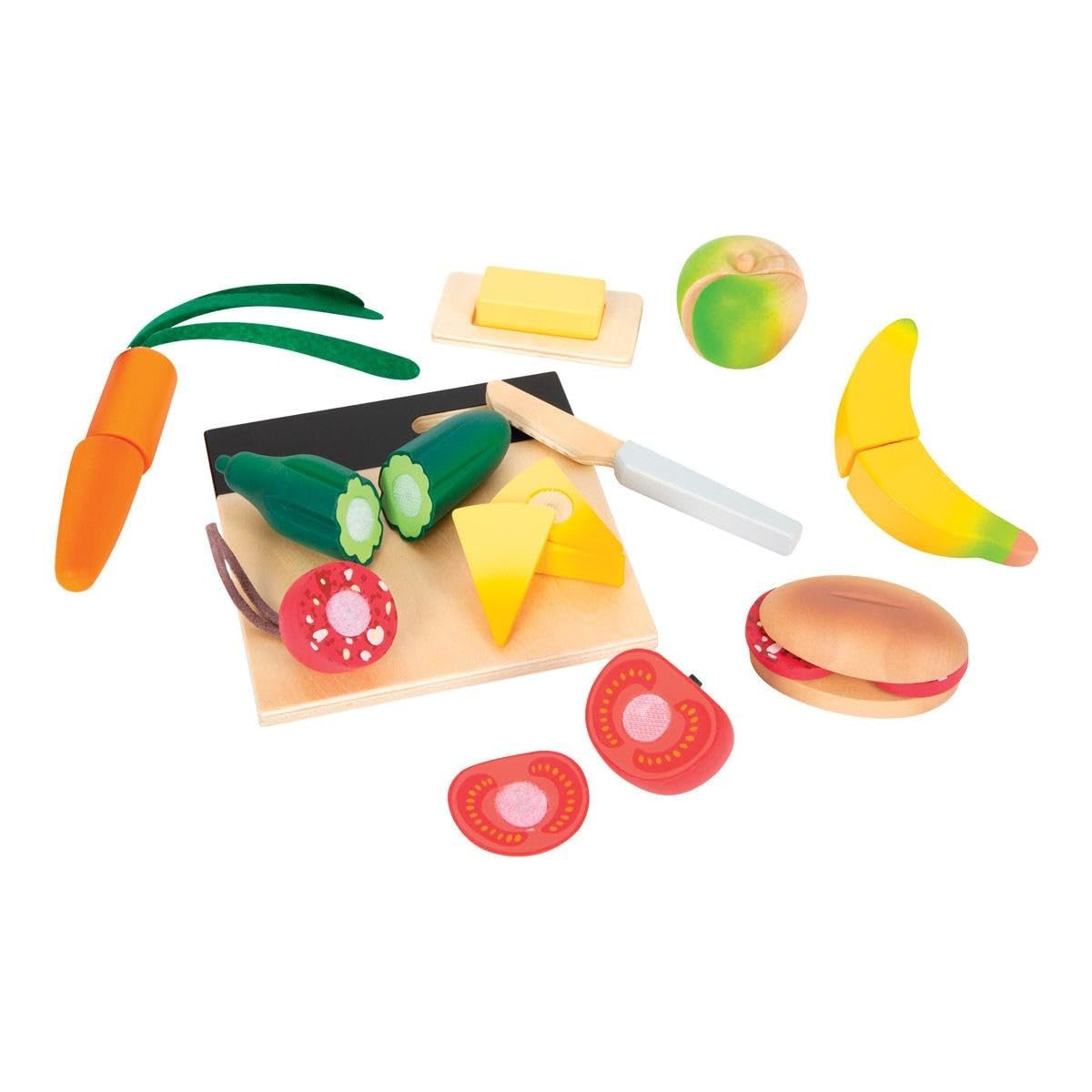 smallfoot 12331 fresh set pranzo da tagliare legno