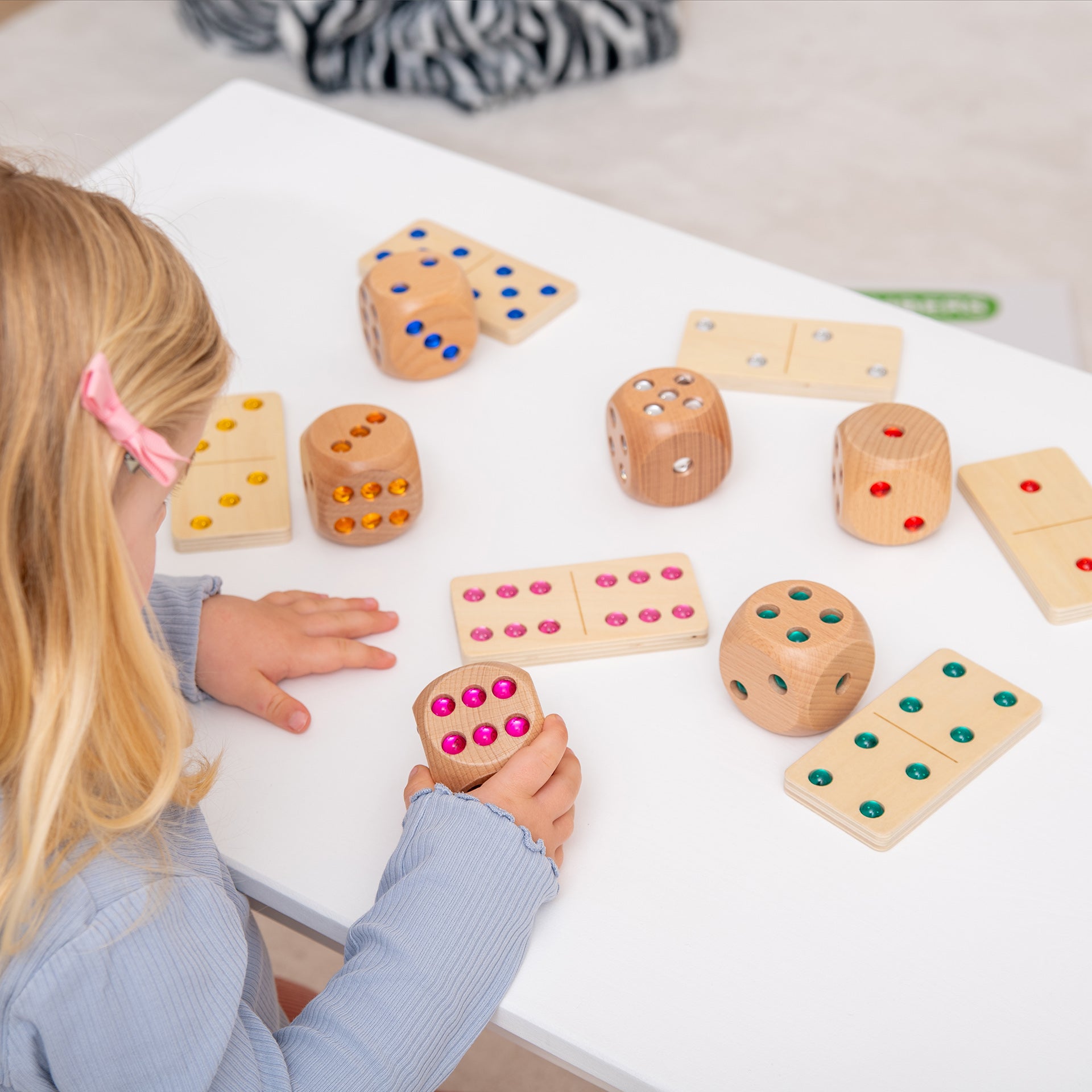 Tickit Wooden Jewel Dice dadi legno 6 pezzi gemme