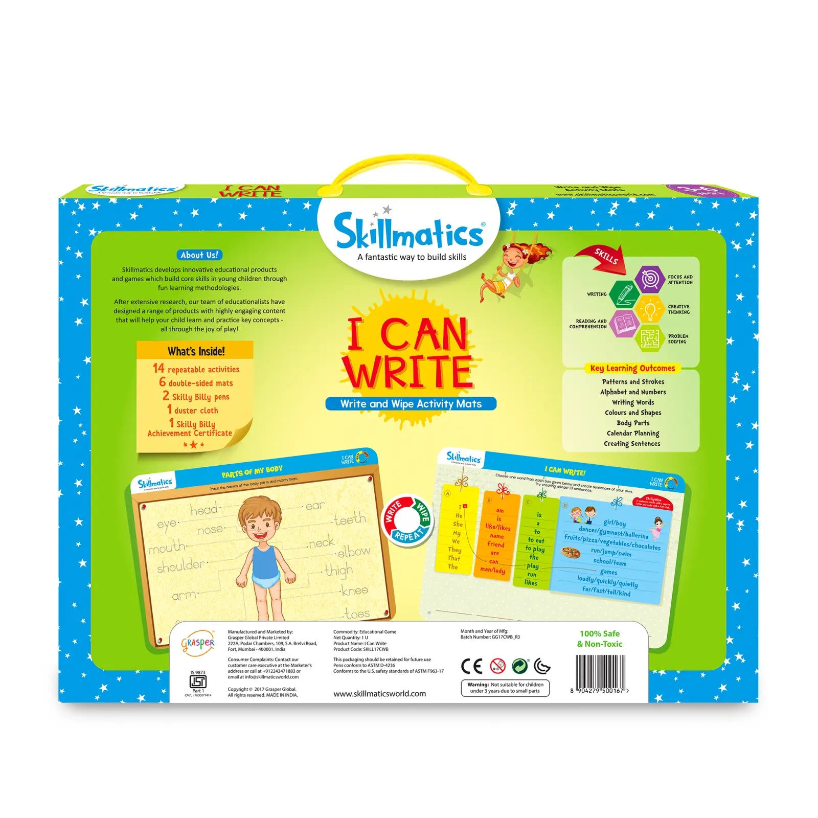Skillmatics I Can Write tappetini cancellabili 3-6 anni