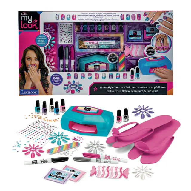 Lexibook Salon Style Deluxe CRSS32 set manicure rosa blu