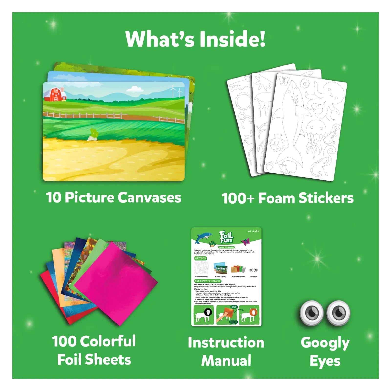 Skillmatics Foil Fun World Animals album foil animali