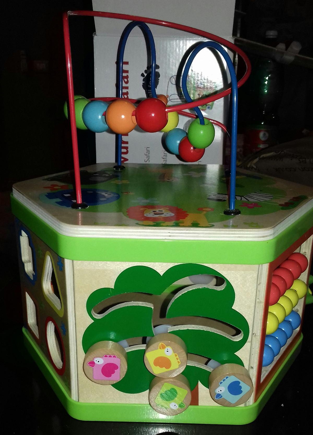 smallfoot 4244 Cubo Motorio Safari gioco legno animali