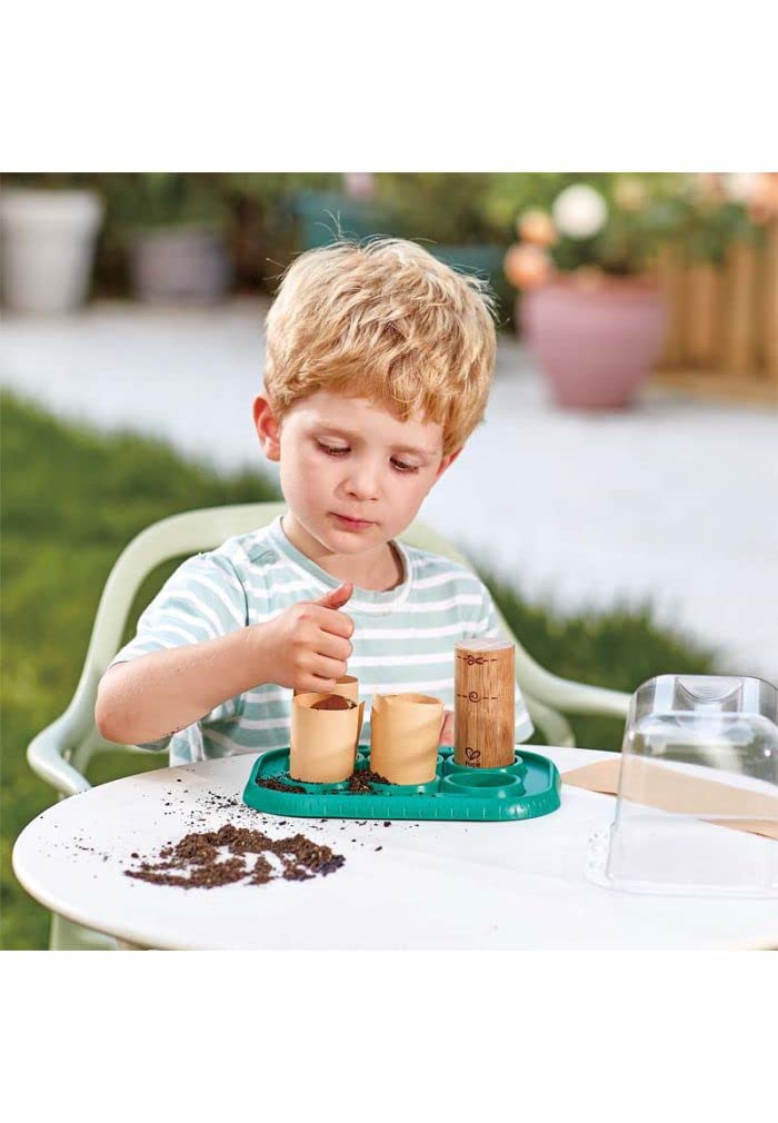 Hape Nature Fun serra giocattolo bambini 4 anni vasi carta