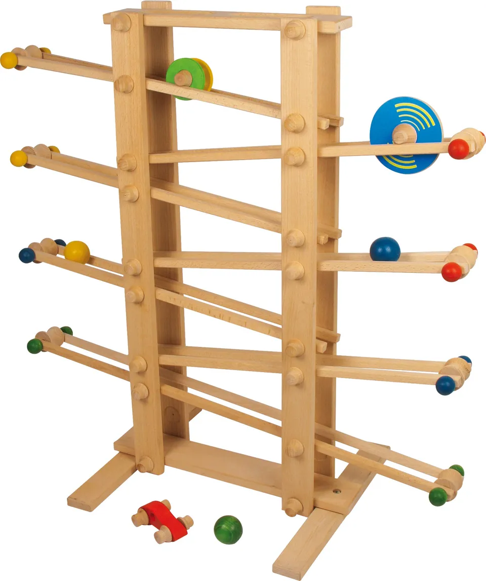 smallfoot Pista per biglie gigante in legno con campanella