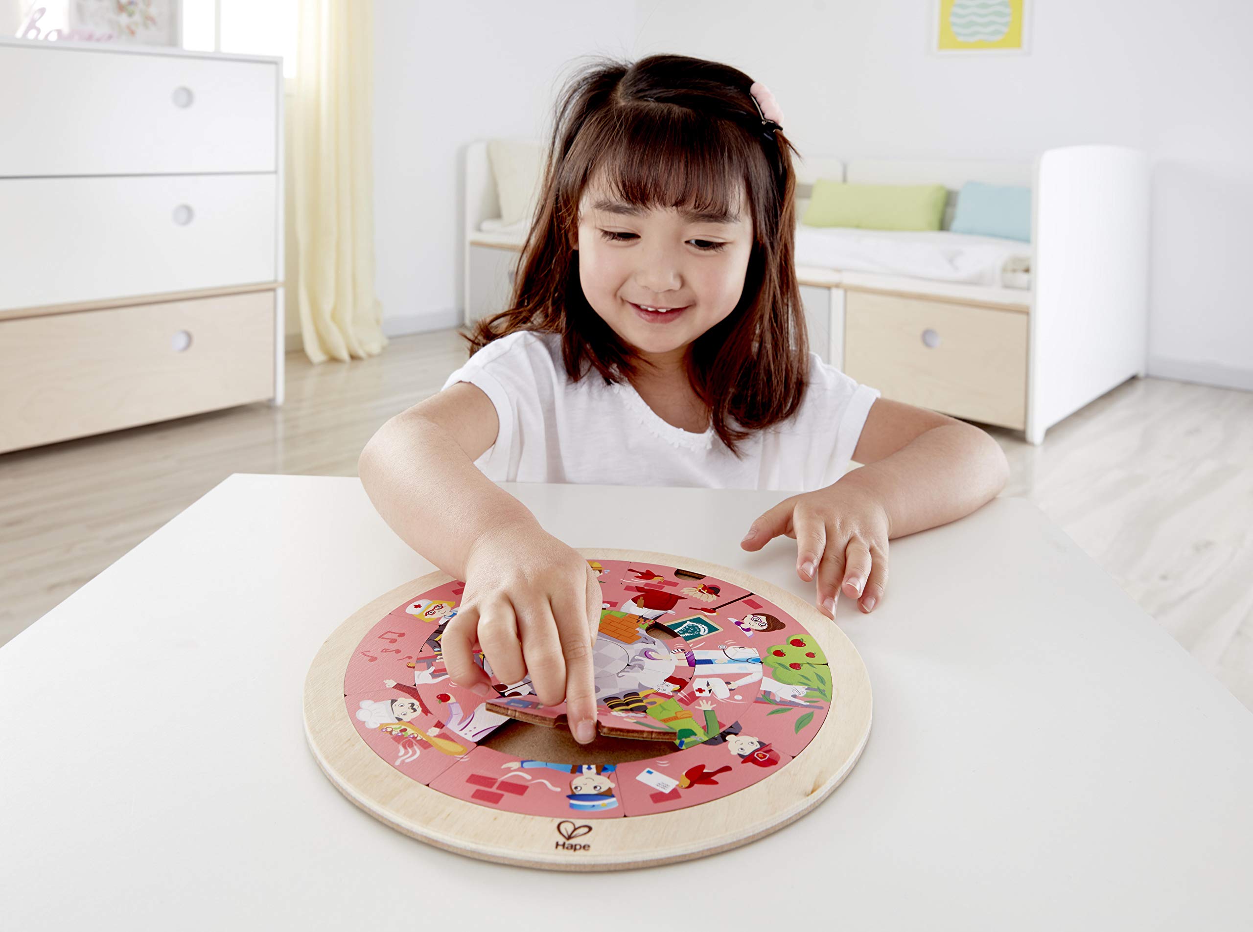 Hape E1624 Carousel Puzzle legno mestieri bifacciale