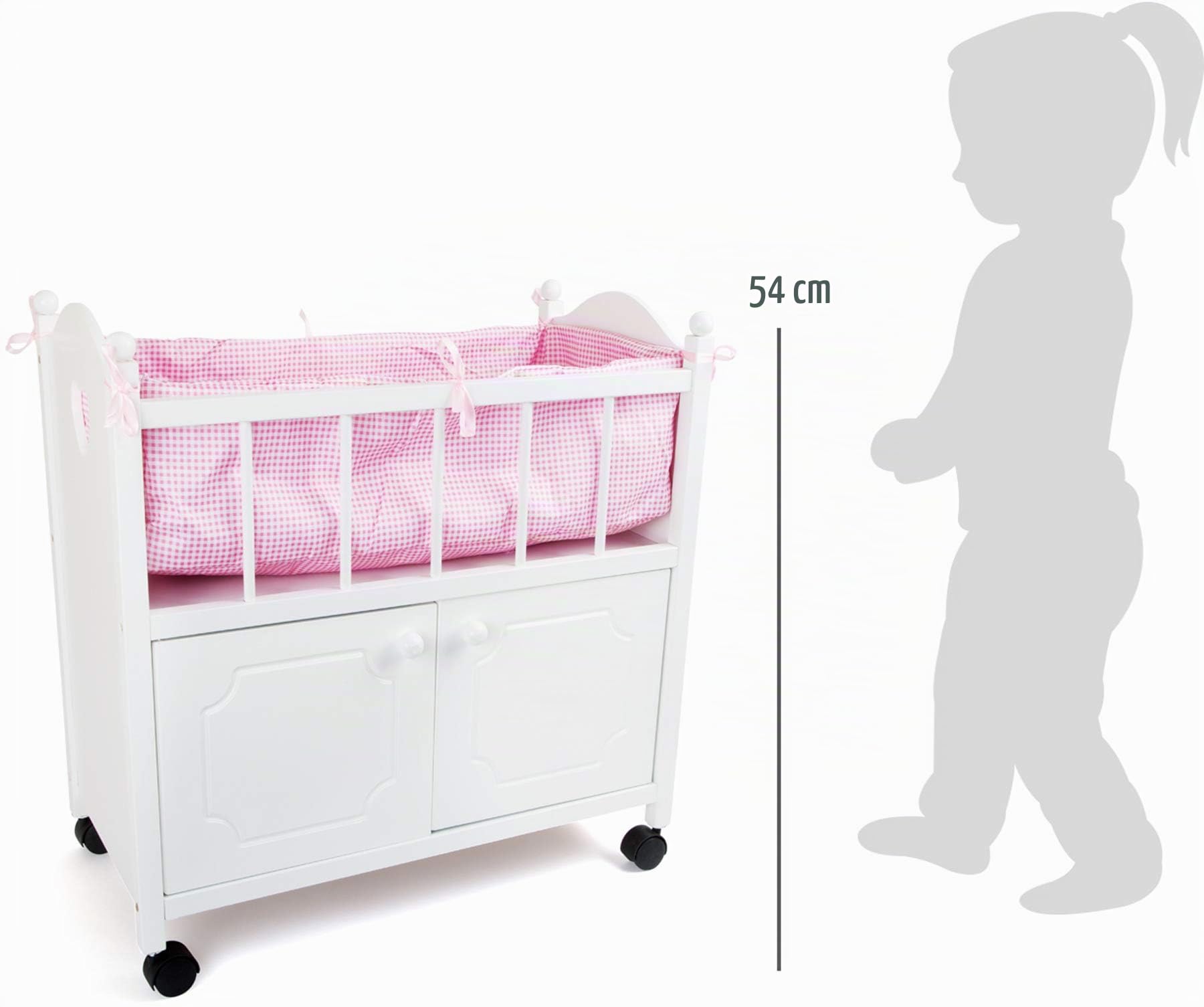 smallfoot 2875 letto bambole con armadio in legno
