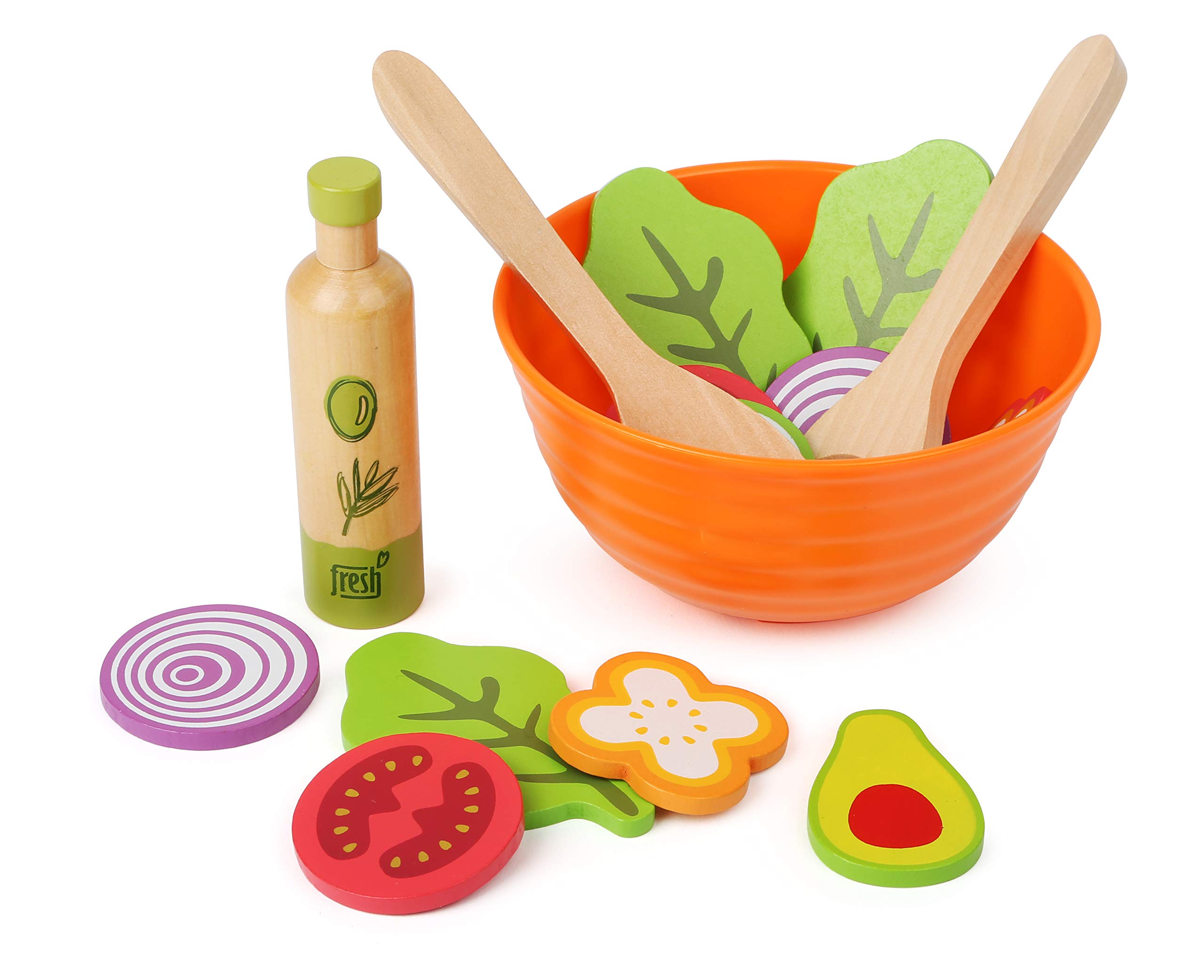 smallfoot Insalata set gioco cucina legno con ciotola