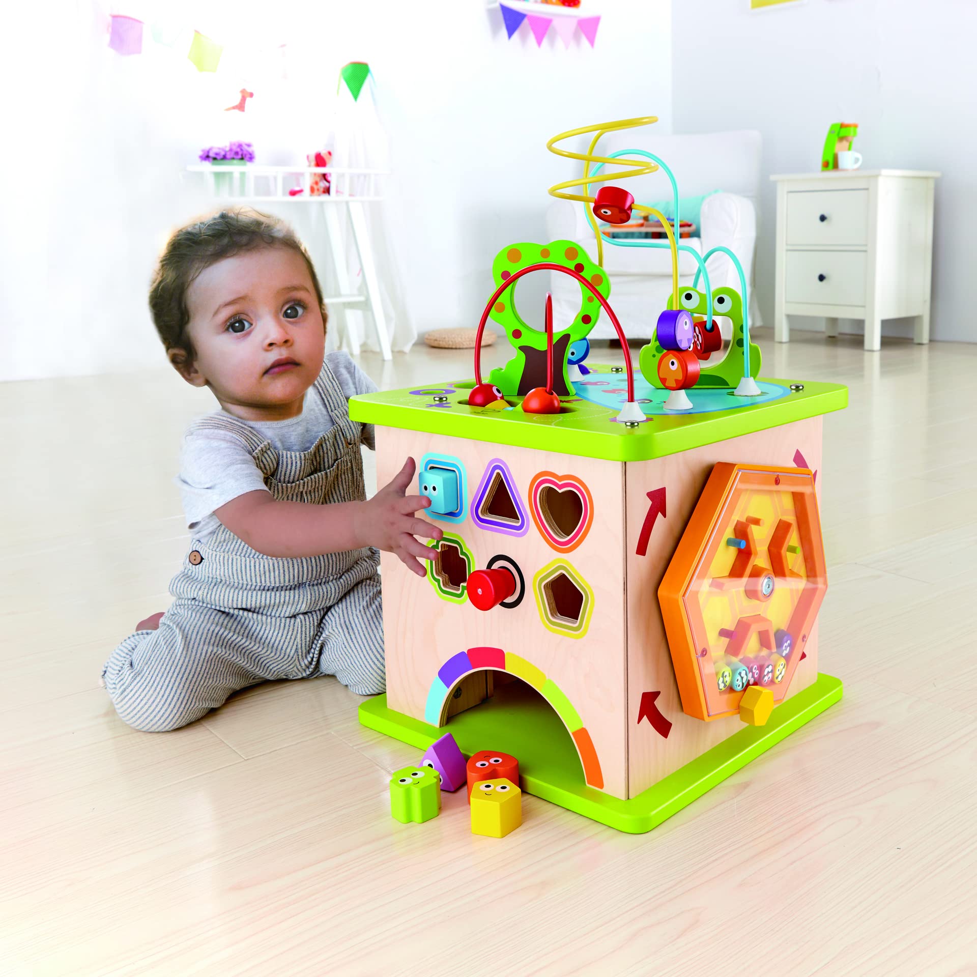 Hape Cubo Multiattività cubo legno 5 facce gioco 12 mesi