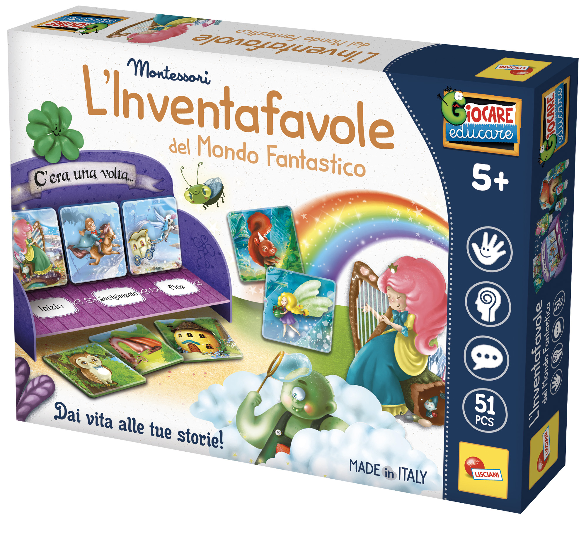 Lisciani Montessori L'Inventafavole Mondo Fantastico gioco carte