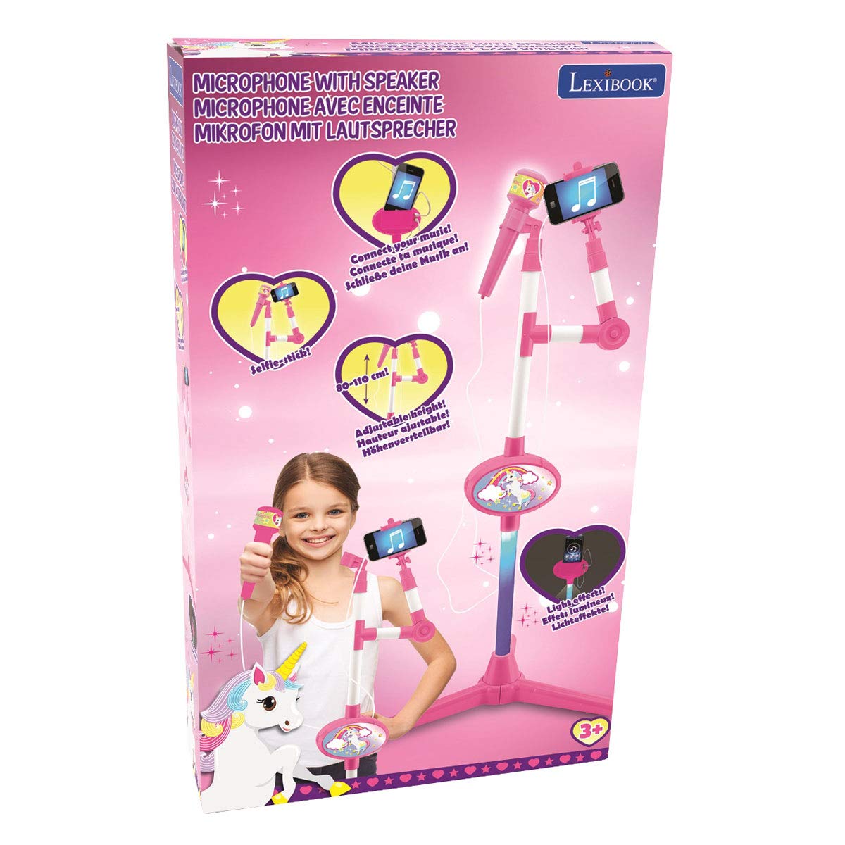 Lexibook iParty S150UNI microfono giocattolo unicorno supporto