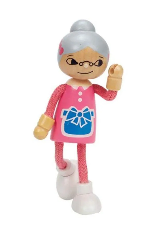 Hape bambola nonna legno arti flessibili