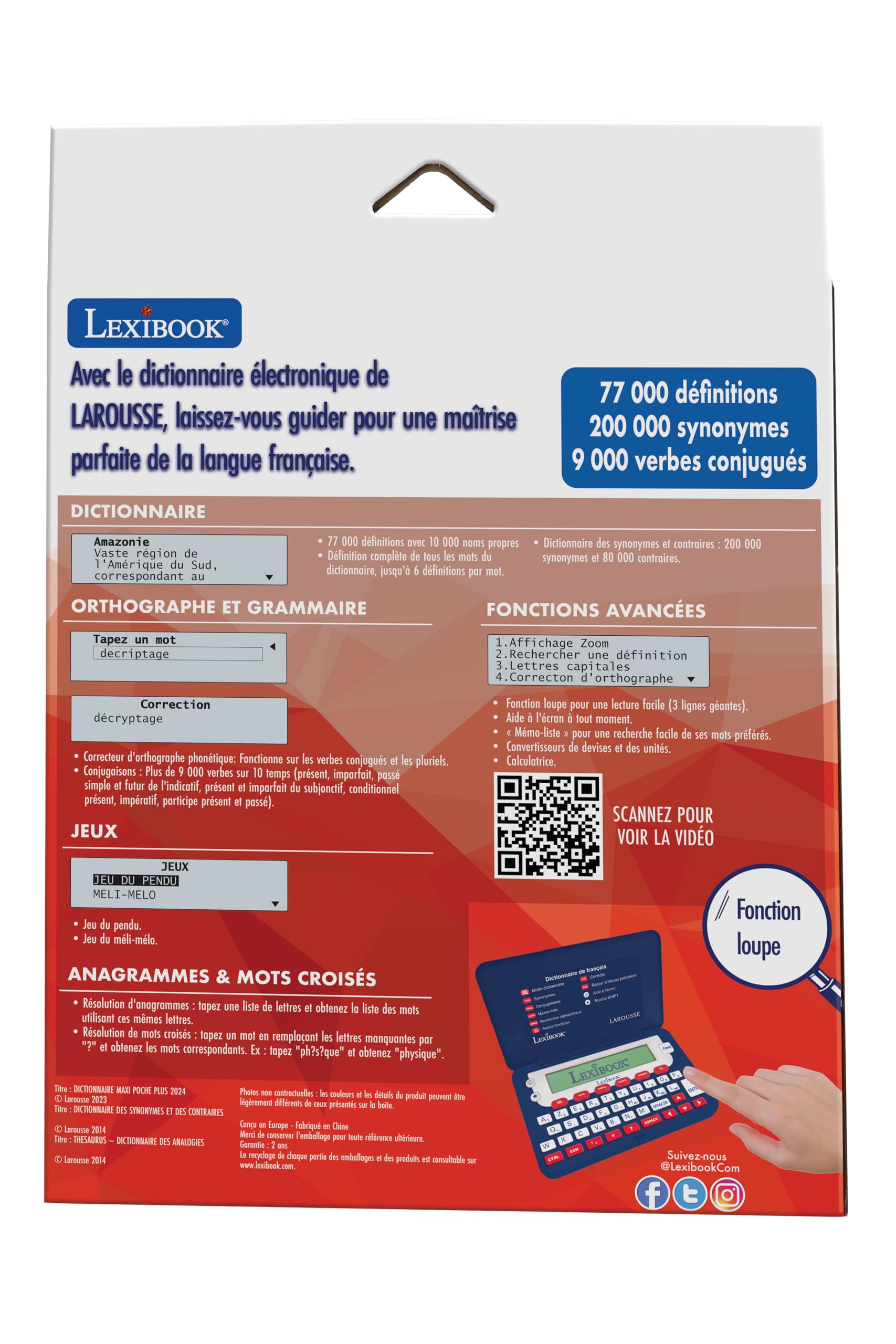 Lexibook Larousse D860FR dizionario elettronico francese blu